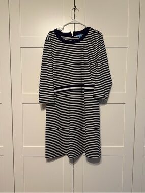 Draper James Navy & White Striped Knit Shift Dress
